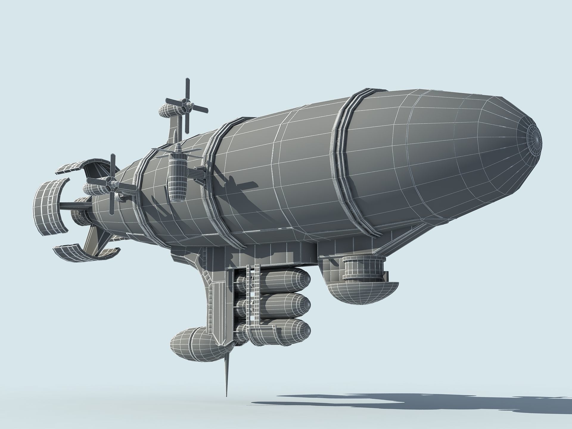 Red Alert Kirov Airship-1 Low-poly 3D model_1