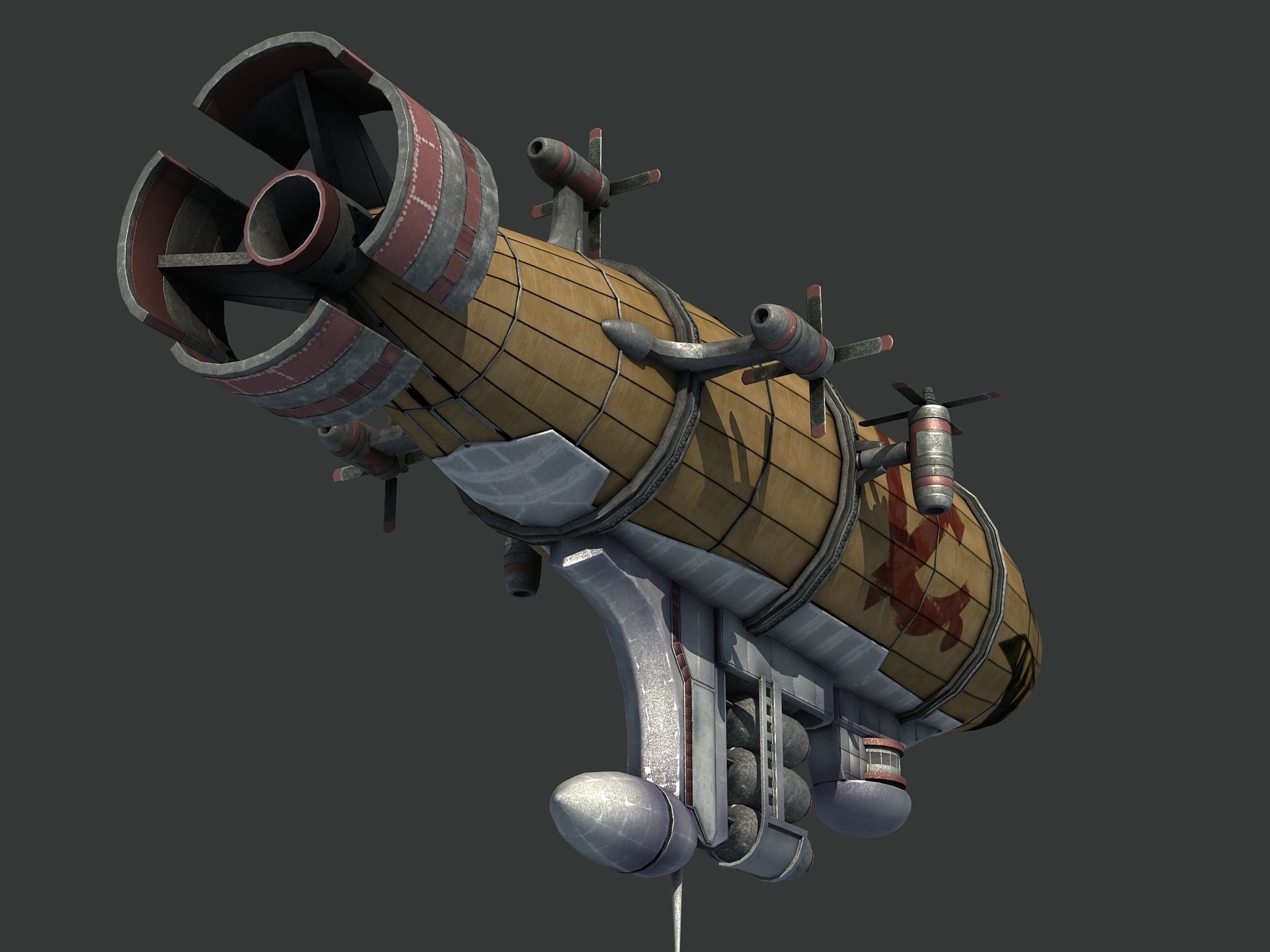 Red Alert Kirov Airship-1 Low-poly 3D model_14