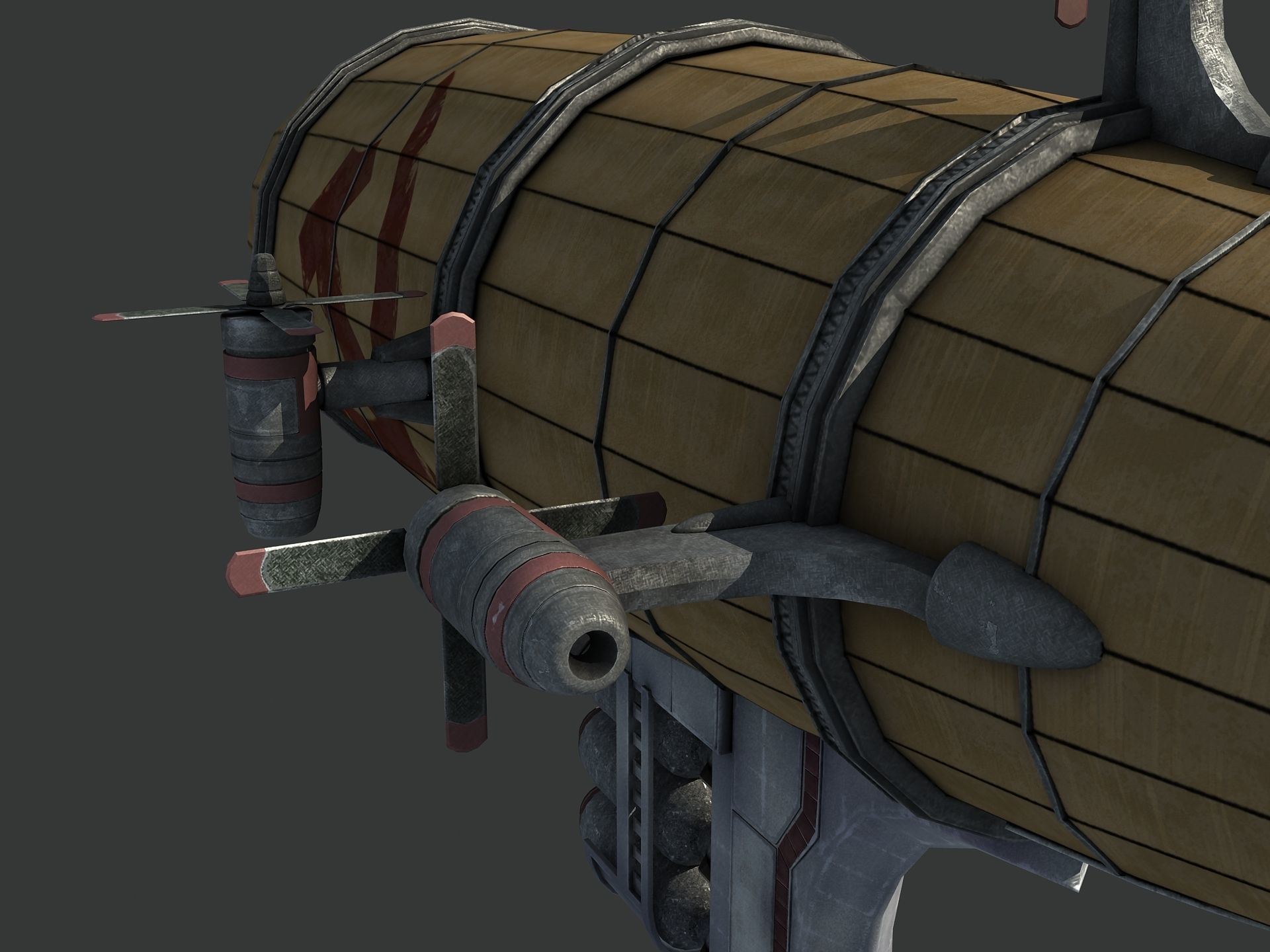 Red Alert Kirov Airship-1 Low-poly 3D model_20