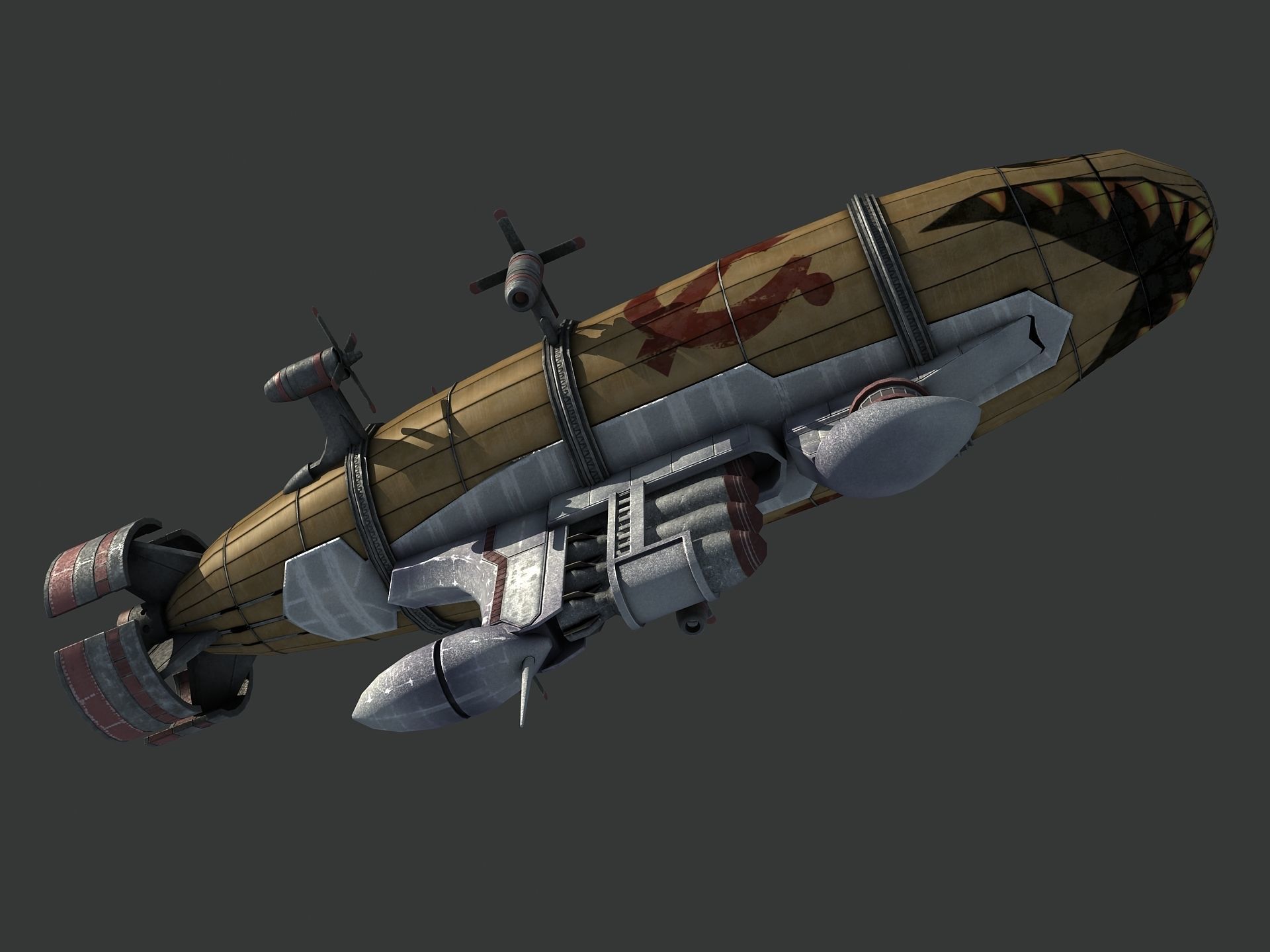 Red Alert Kirov Airship-1 Low-poly 3D model_23