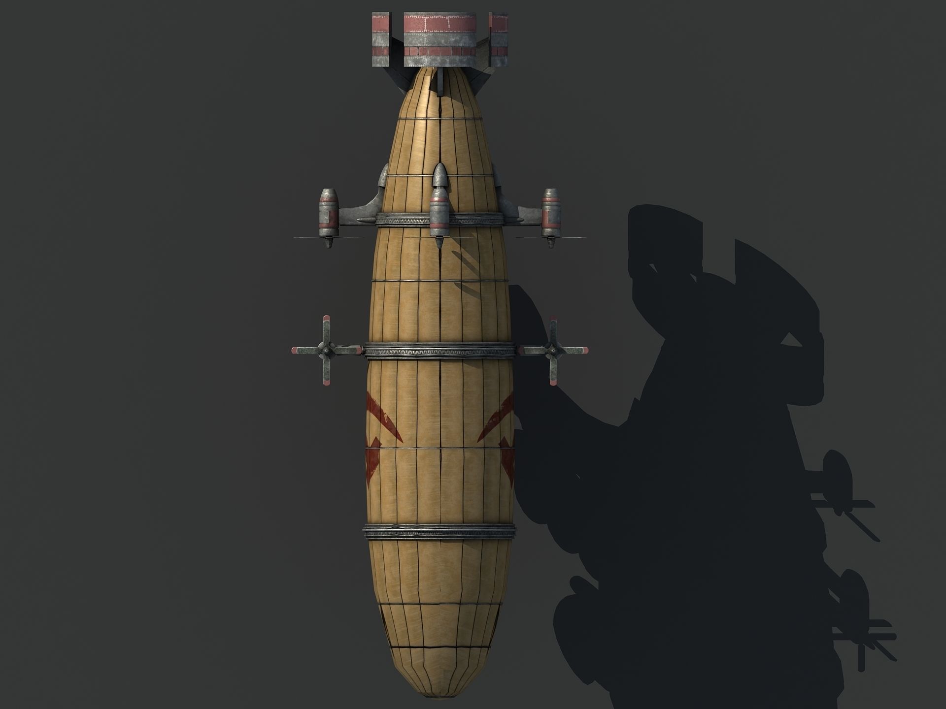 Red Alert Kirov Airship-1 Low-poly 3D model_11