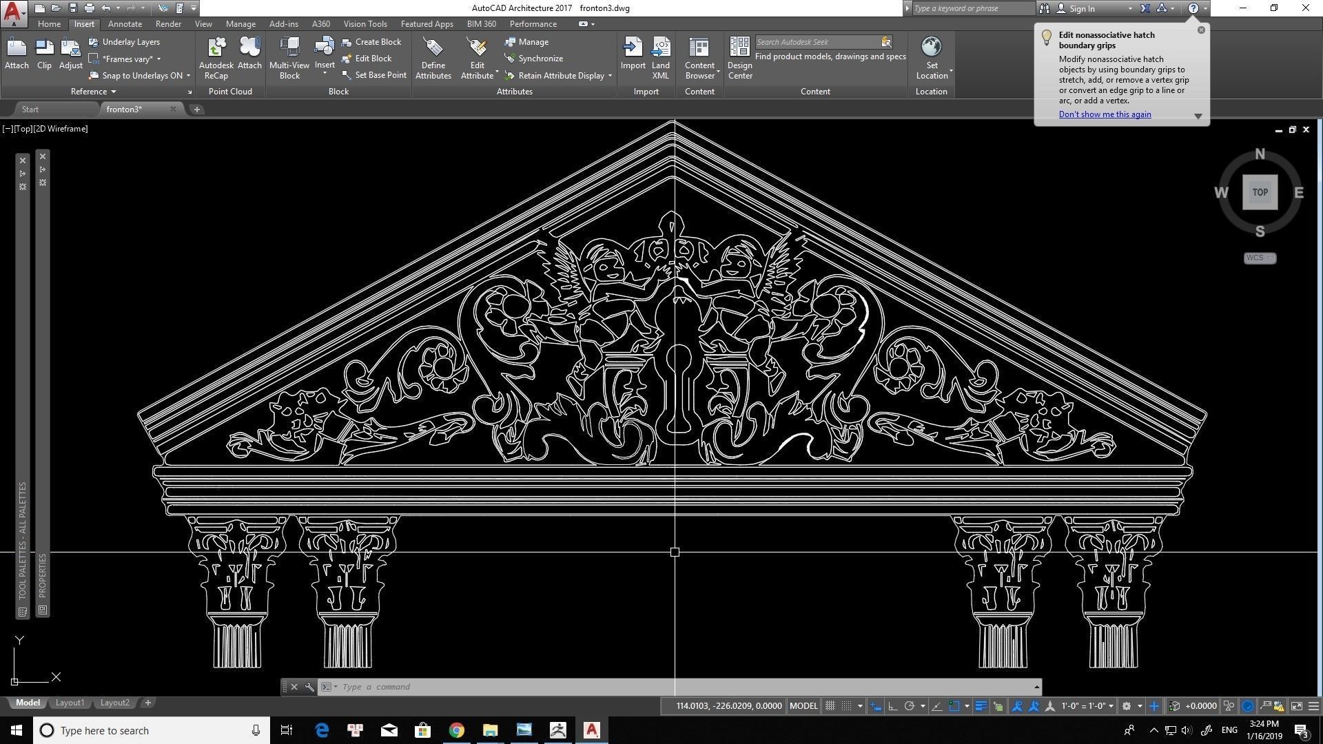 Pediment classic 1 3D model_4