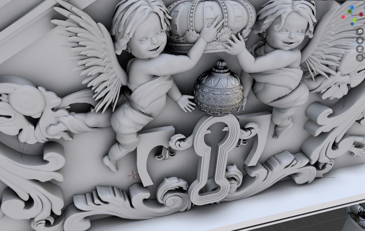 Pediment classic 1 3D model_2