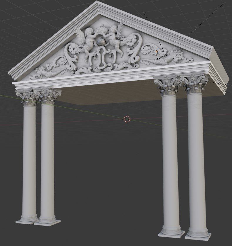 Pediment classic 1 3D model_1