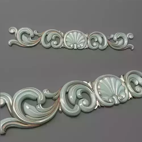 Cartouche pair of decorative ornaments