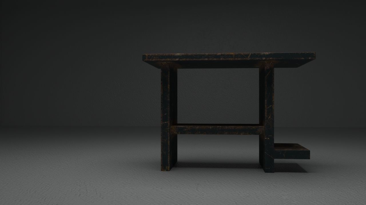 Desk Rust 3D model_1