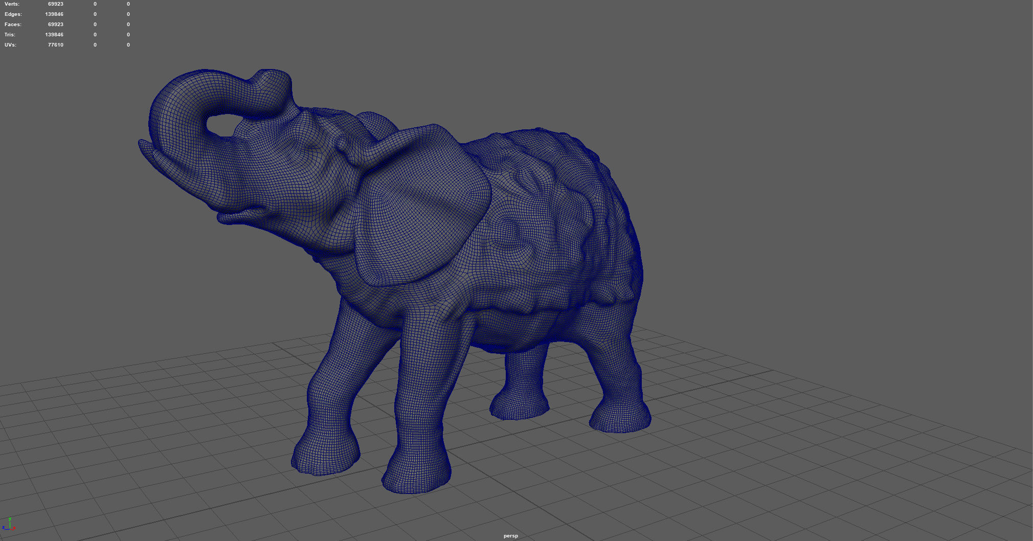 ELEPHANT with gold pattern Low-poly 3D model_5