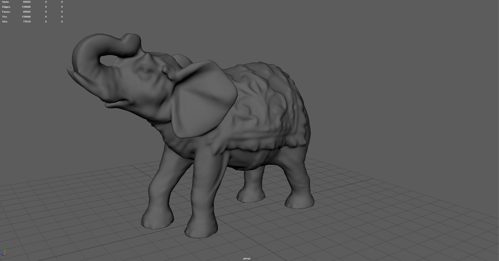 ELEPHANT with gold pattern Low-poly 3D model_4