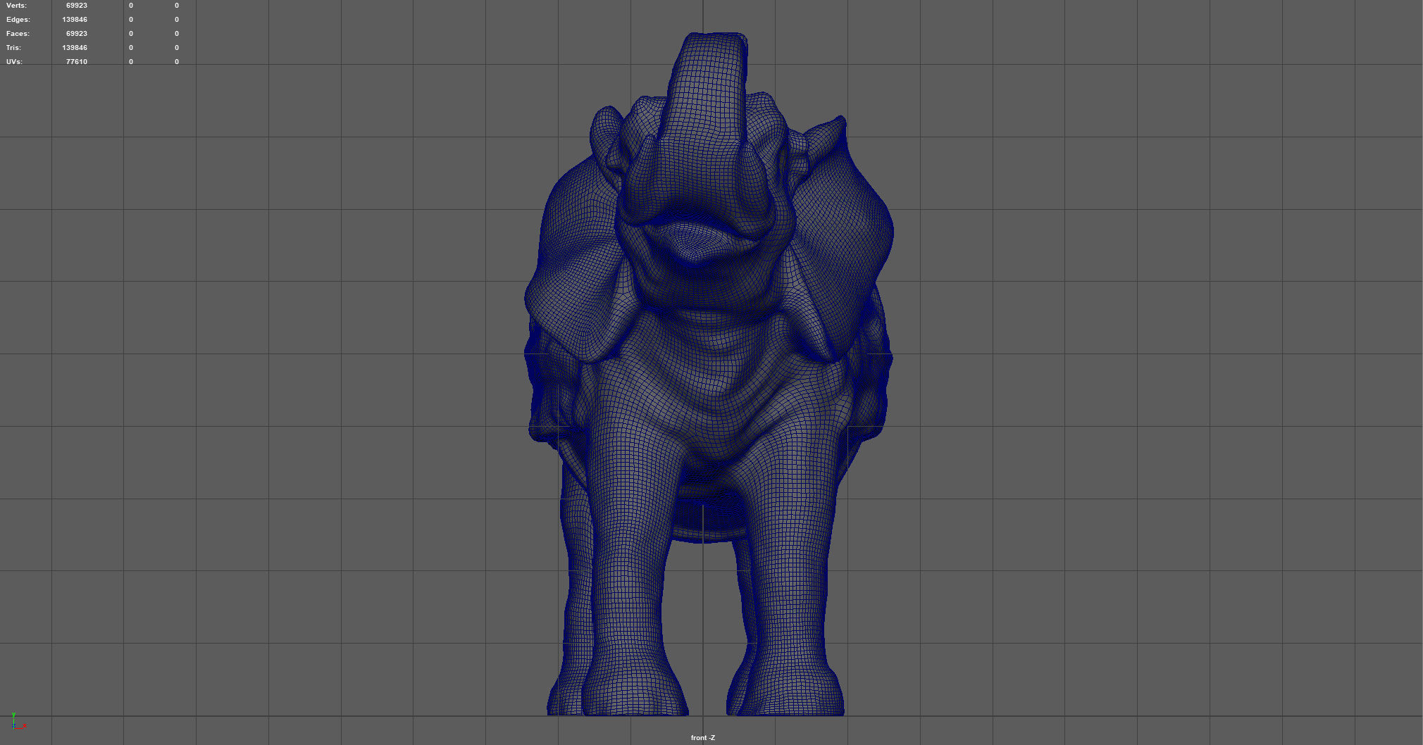 ELEPHANT with gold pattern Low-poly 3D model_9