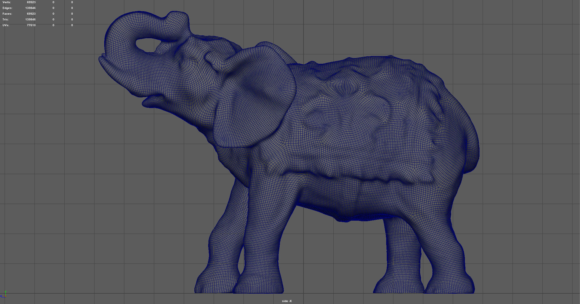 ELEPHANT with gold pattern Low-poly 3D model_10