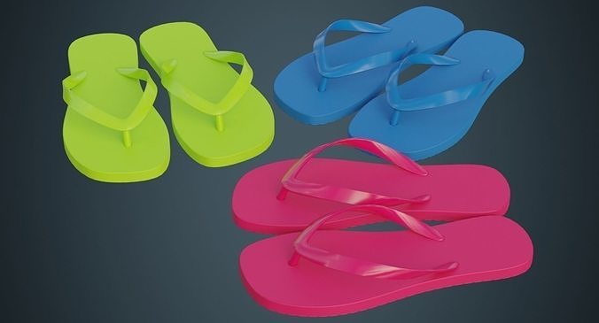 Flip Flops 1A Low-poly 3D model