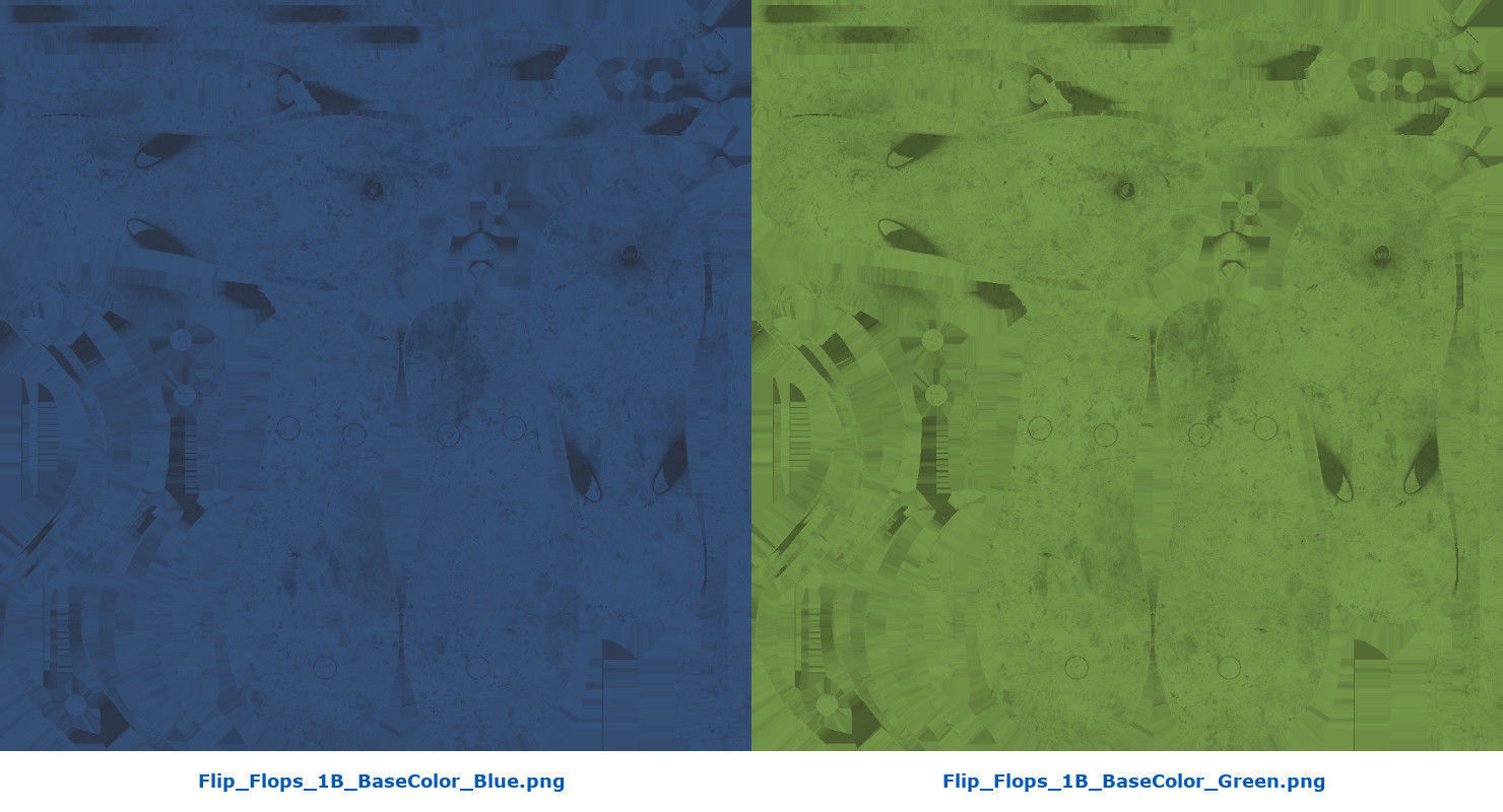 Flip Flops 1B Low-poly 3D model_10