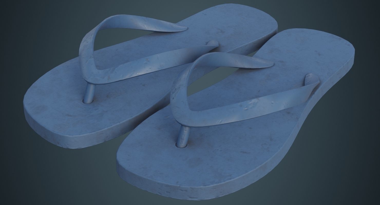 Flip Flops 1B Low-poly 3D model_3