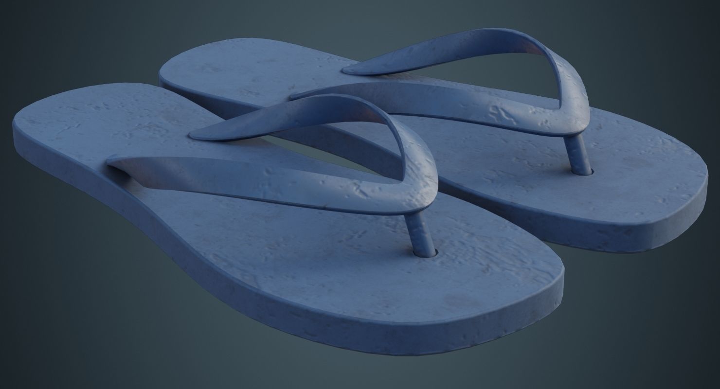 Flip Flops 1B Low-poly 3D model_4