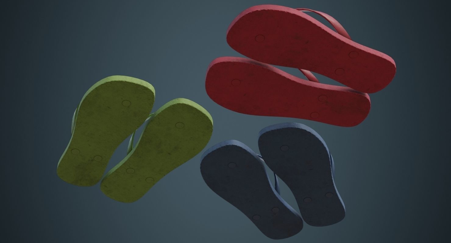 Flip Flops 1B Low-poly 3D model_2