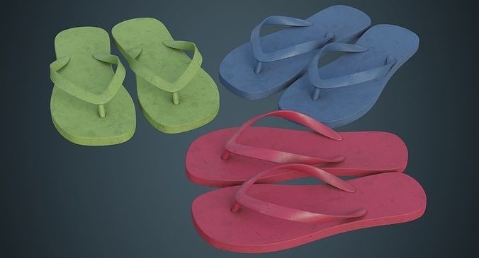 Flip Flops 1B Low-poly 3D model