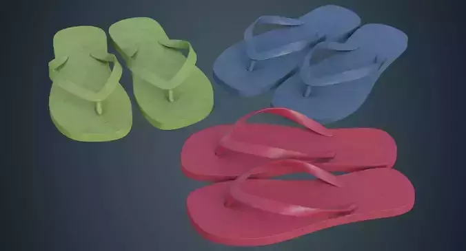 Flip Flops 1B Low-poly 3D model
