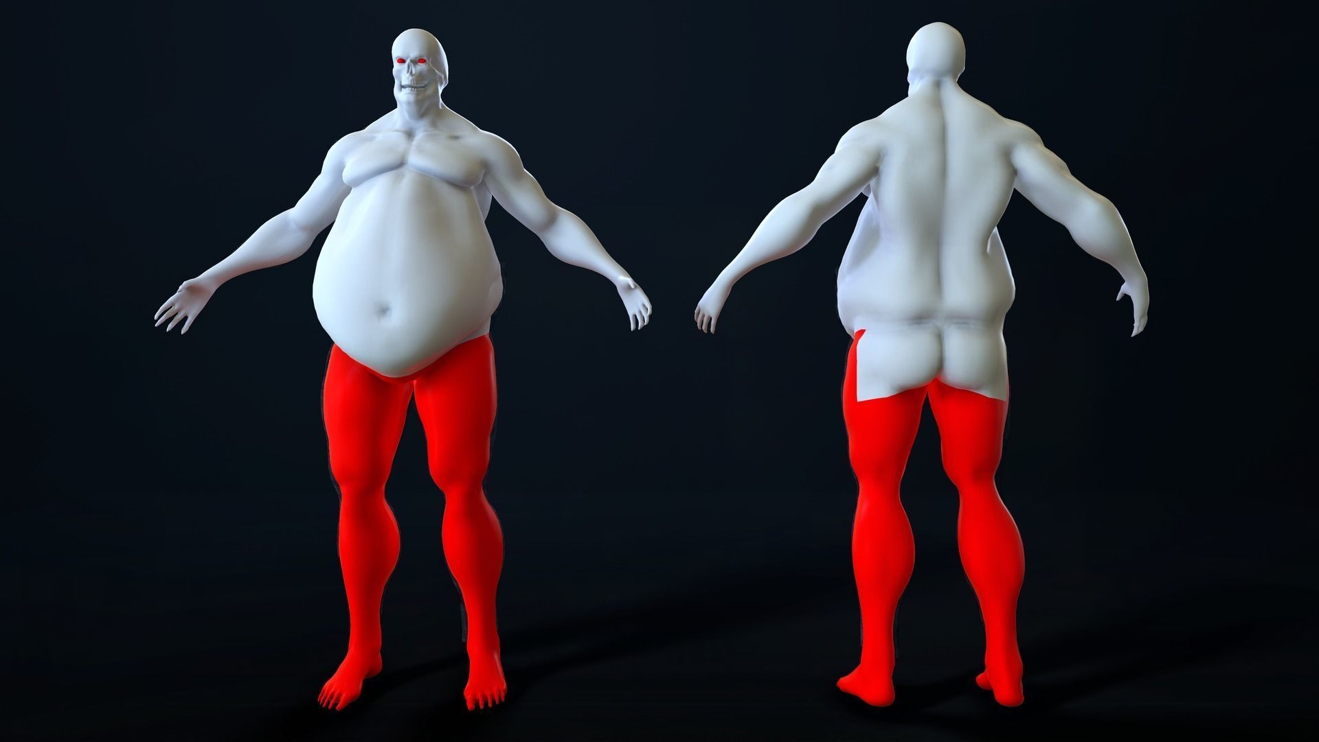 Fat Zombie Low-poly 3D model_39