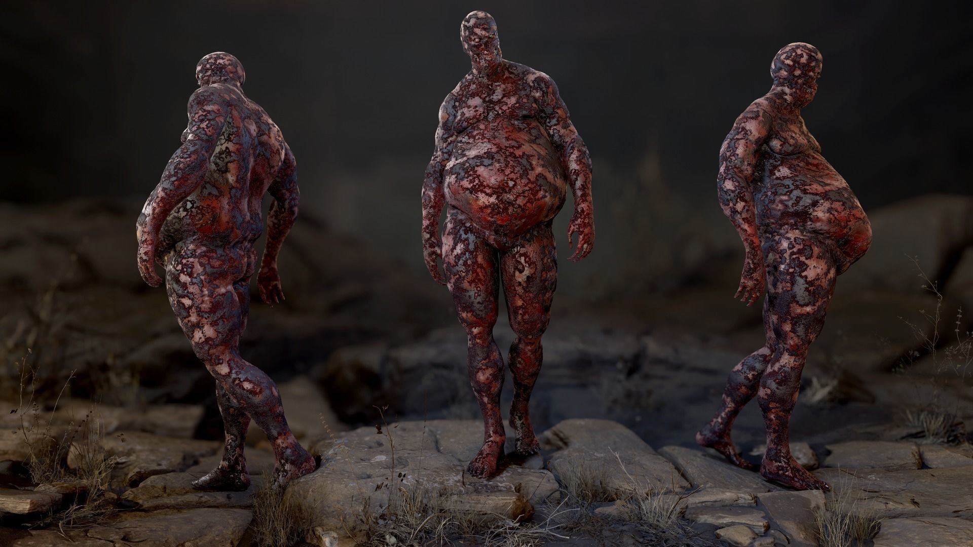 Fat Zombie Low-poly 3D model_22