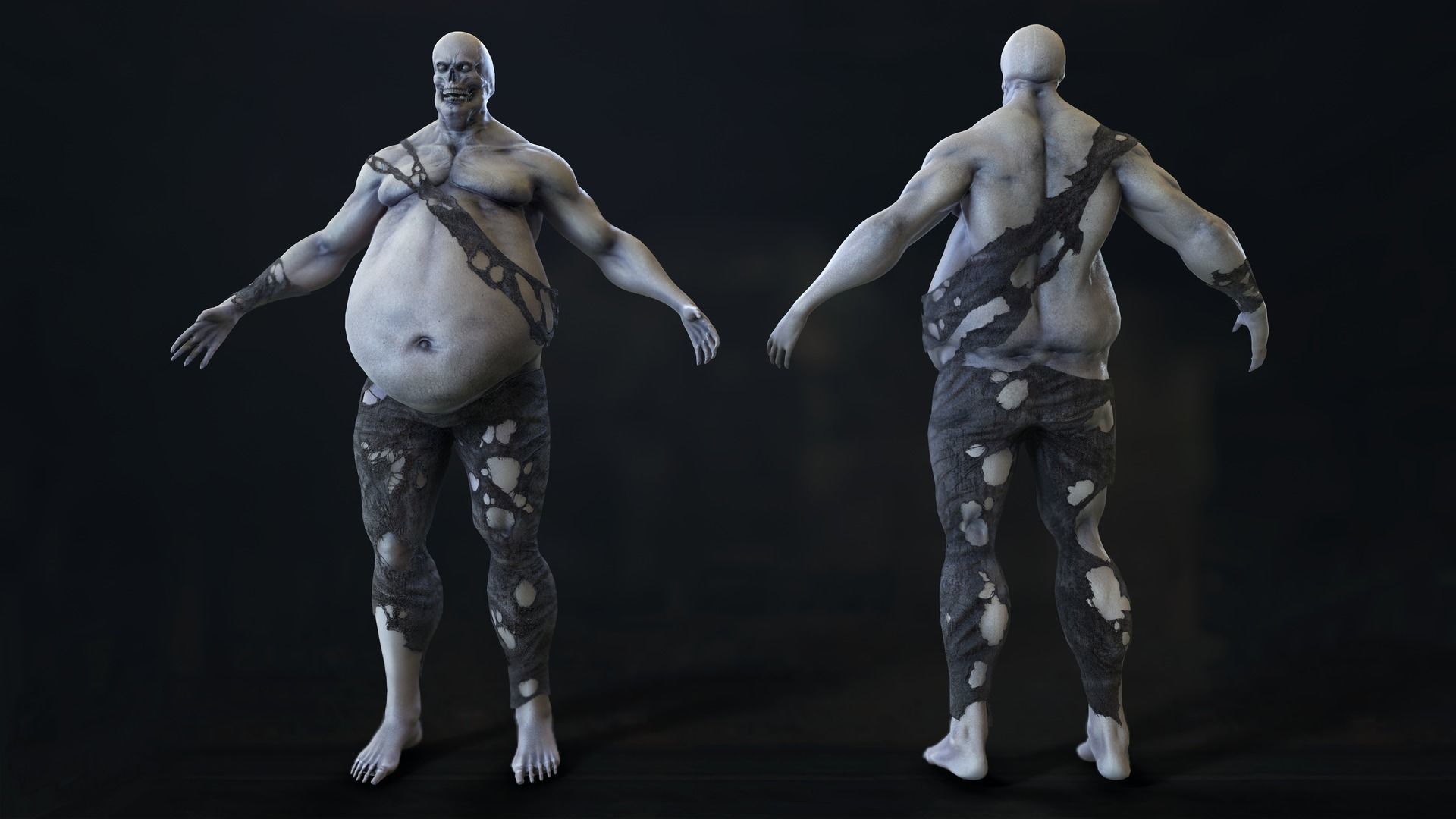 Fat Zombie Low-poly 3D model_33