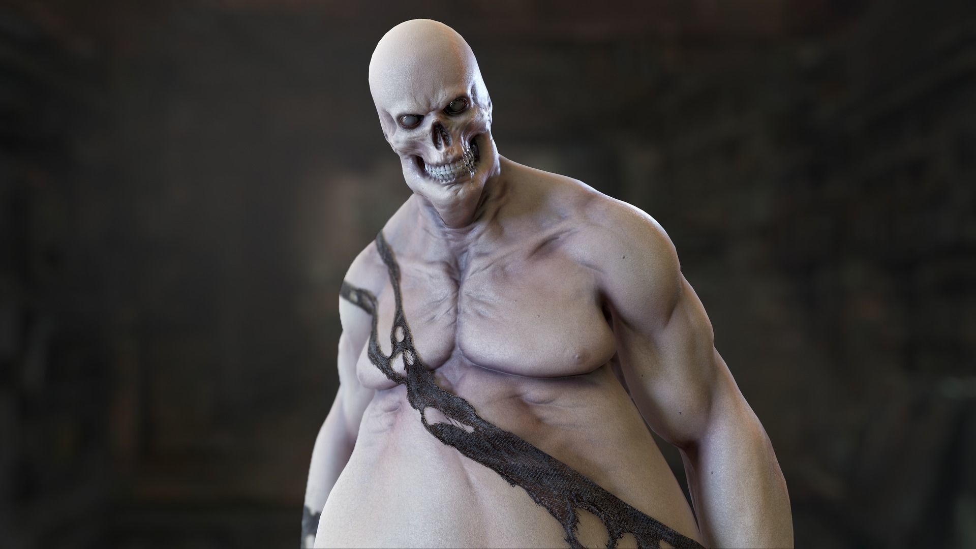 Fat Zombie Low-poly 3D model_27