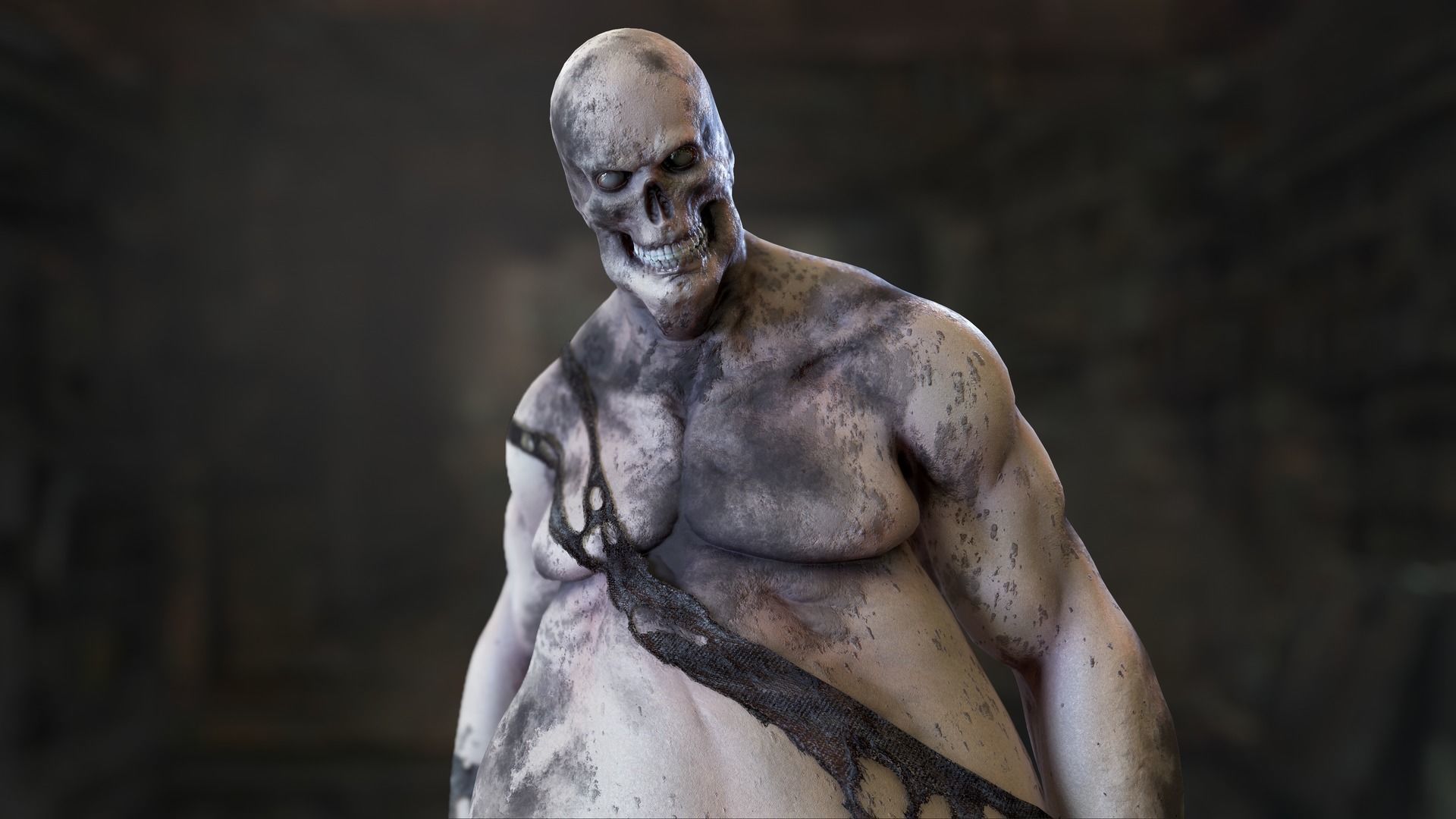 Fat Zombie Low-poly 3D model_28