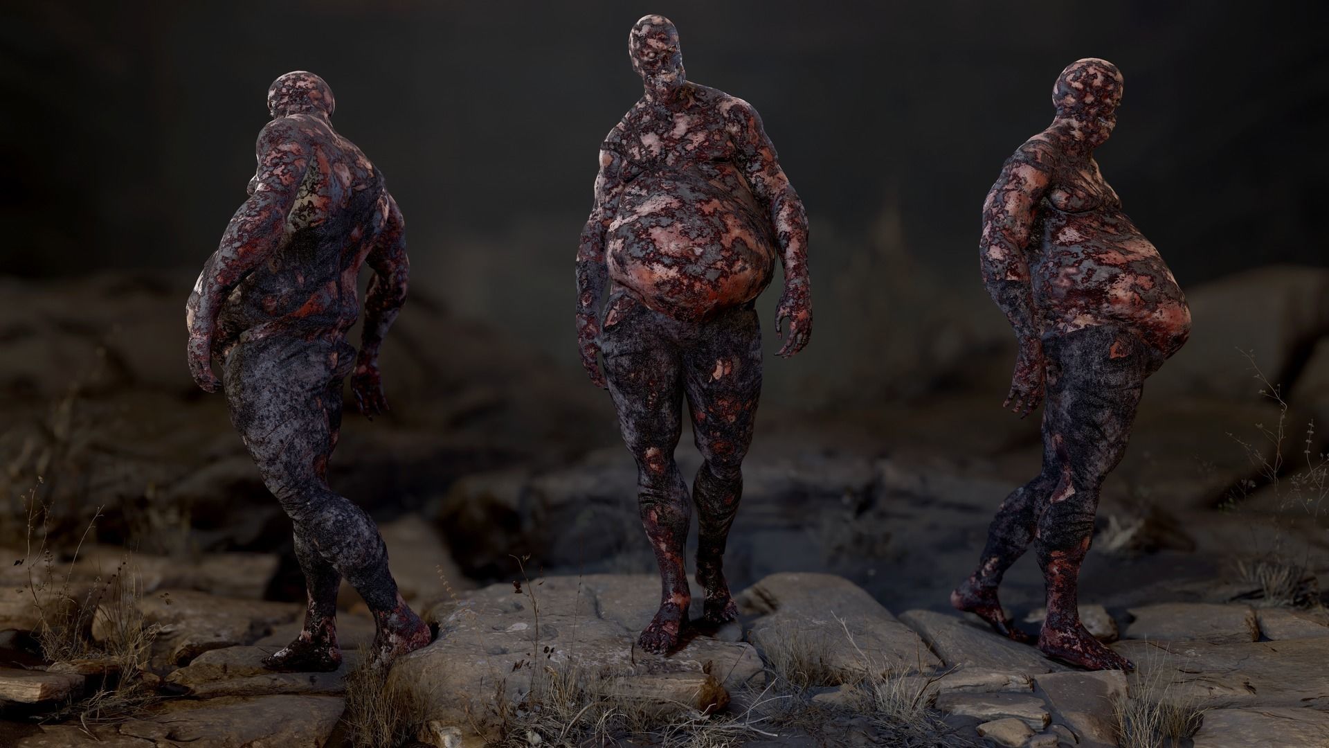 Fat Zombie Low-poly 3D model_11