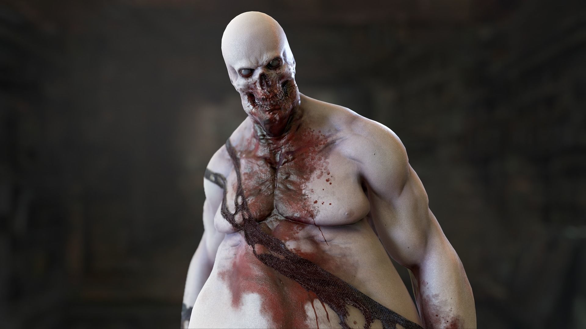 Fat Zombie Low-poly 3D model_29