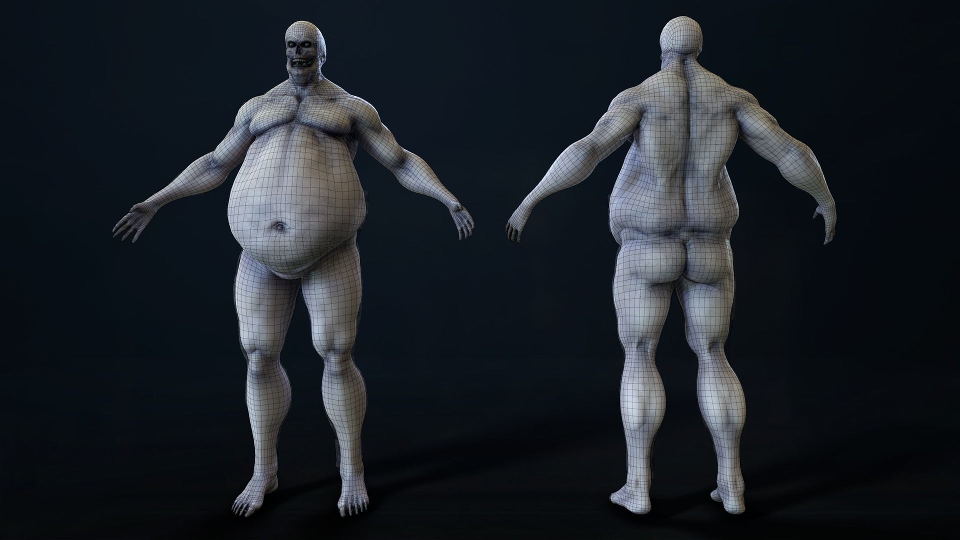 Fat Zombie Low-poly 3D model_37