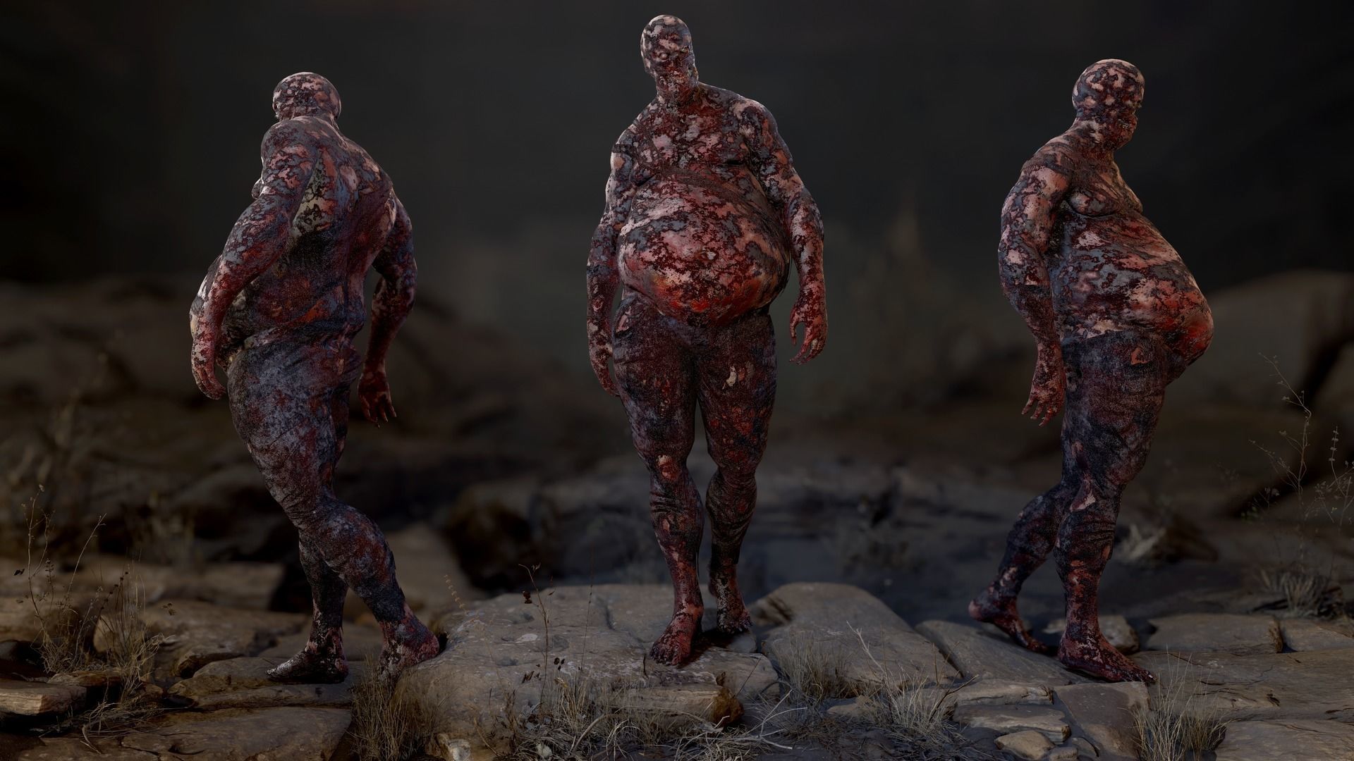 Fat Zombie Low-poly 3D model_12