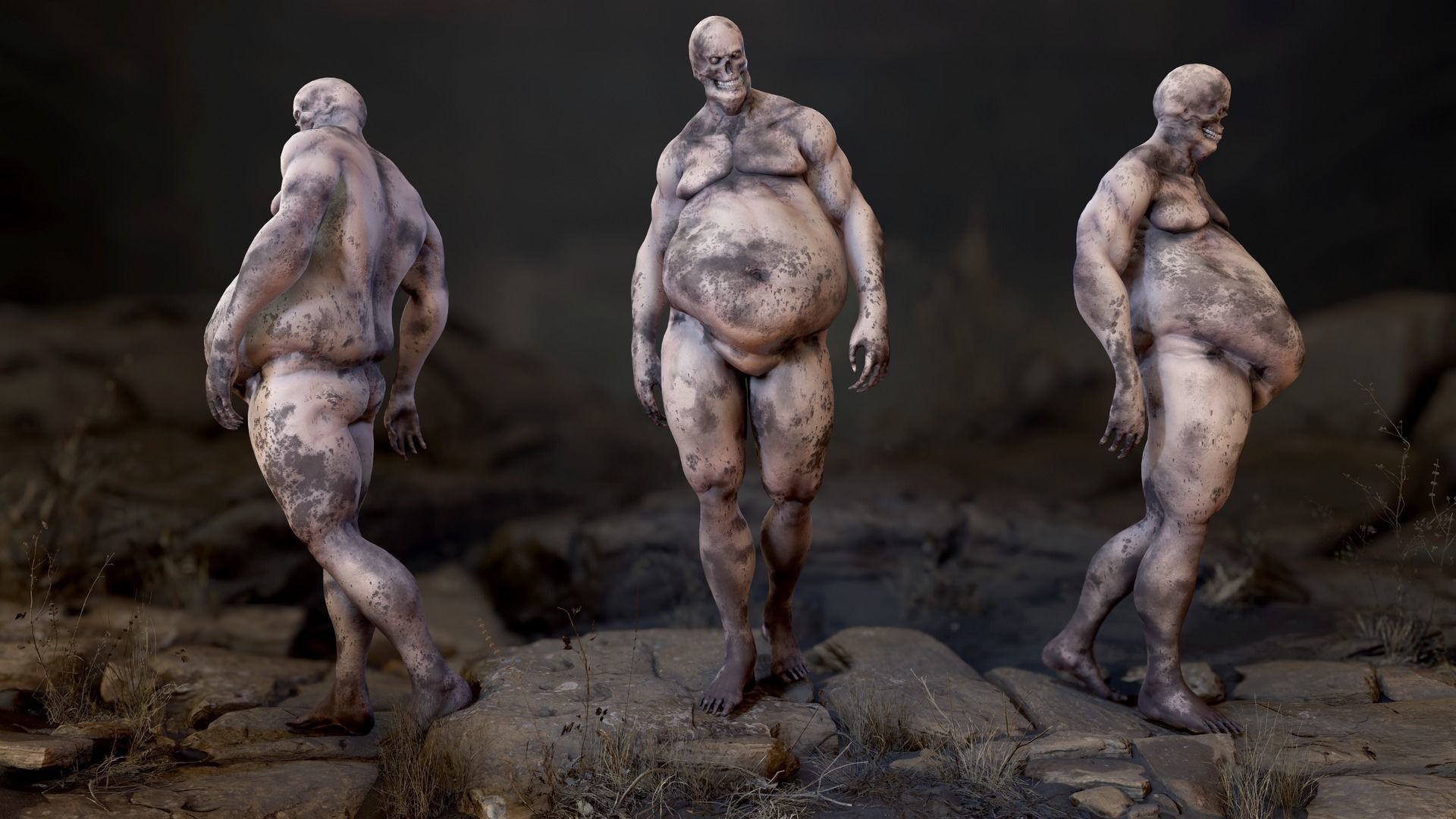 Fat Zombie Low-poly 3D model_18