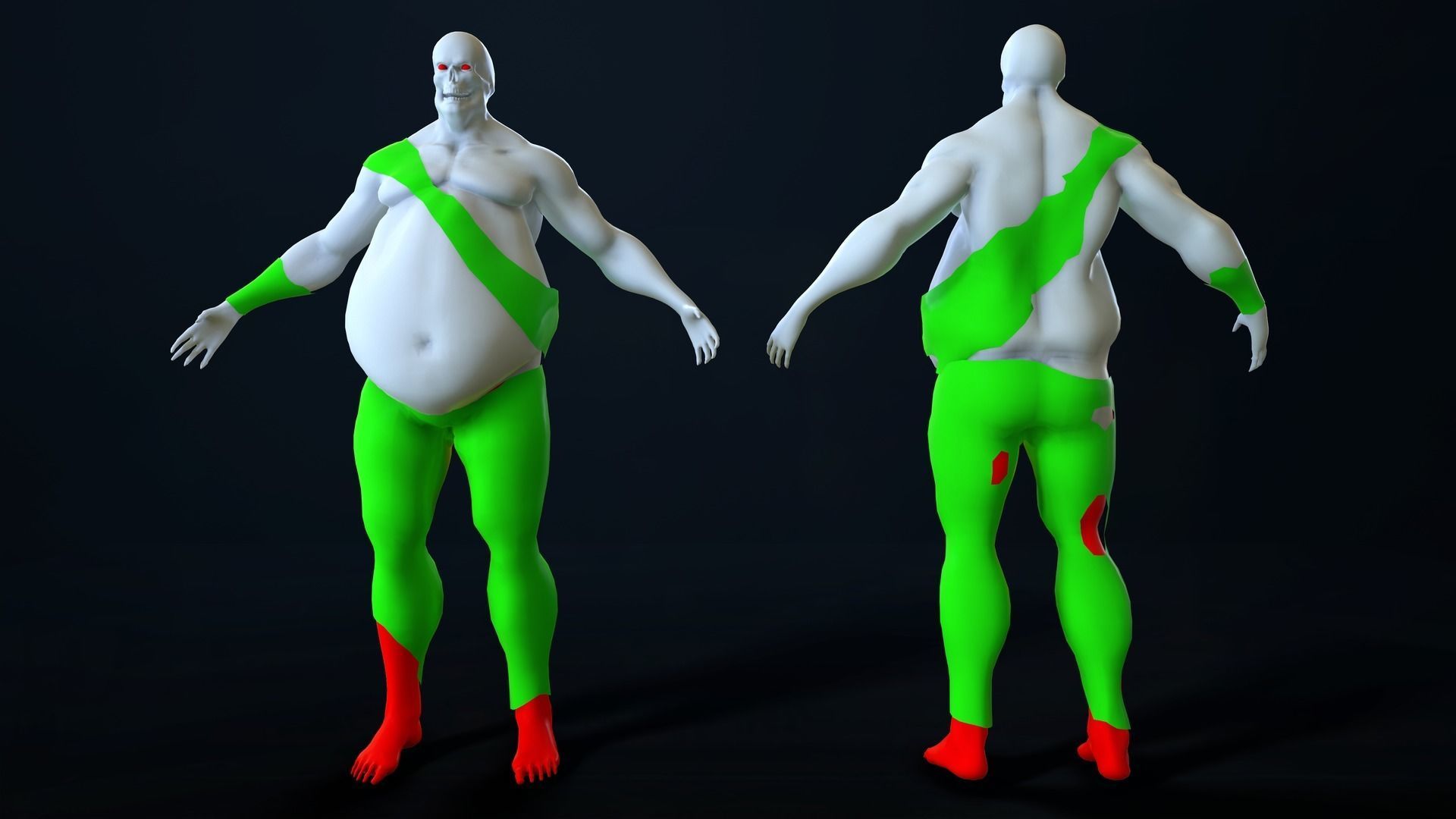 Fat Zombie Low-poly 3D model_38