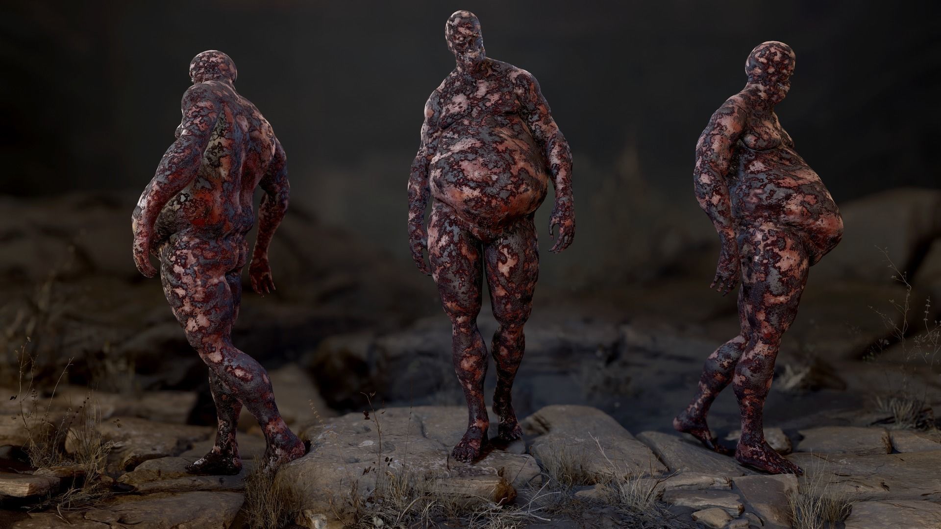 Fat Zombie Low-poly 3D model_21