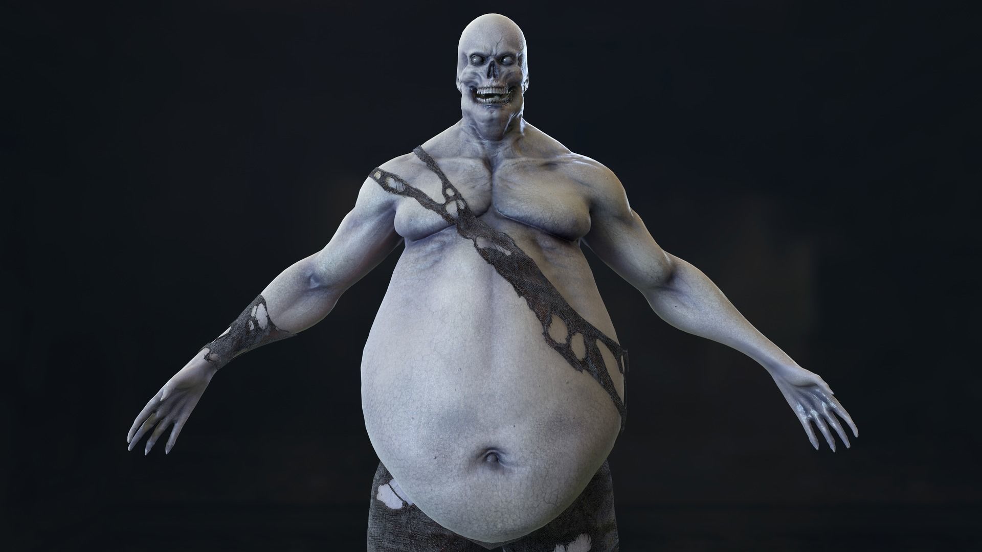 Fat Zombie Low-poly 3D model_34