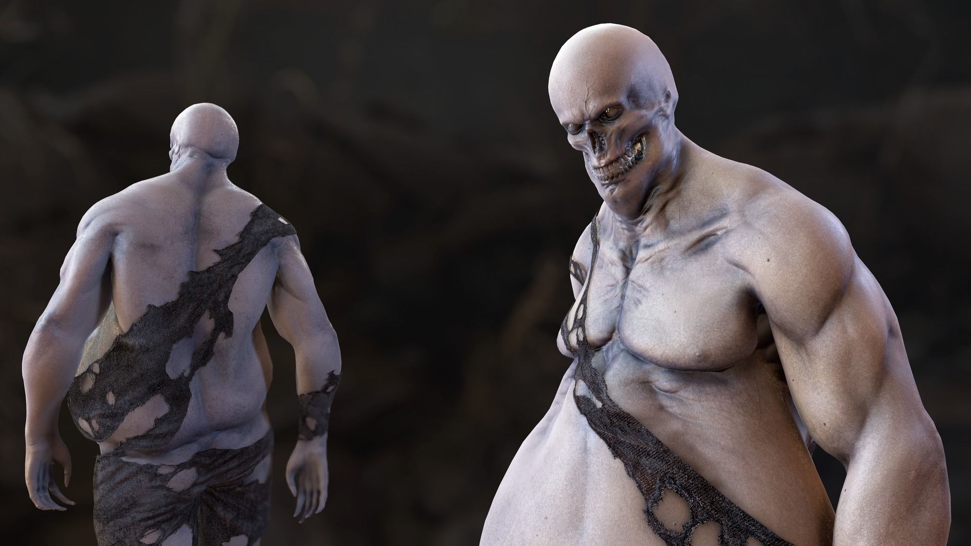 Fat Zombie Low-poly 3D model_2