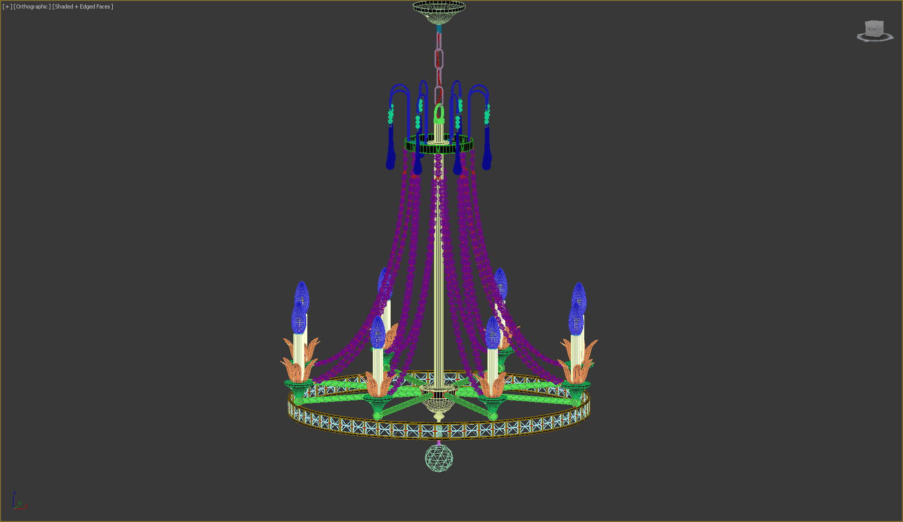 Louis Chandelier 3D model_3