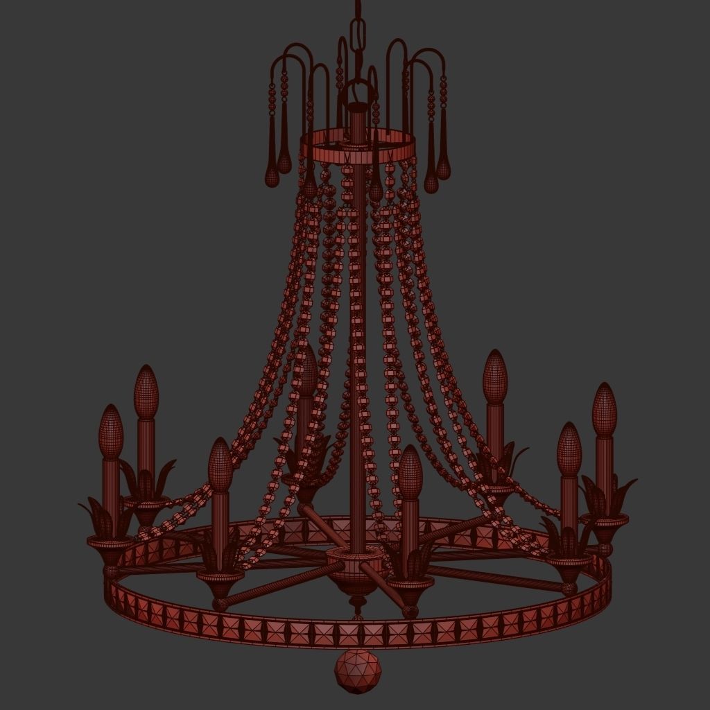 Louis Chandelier 3D model_17