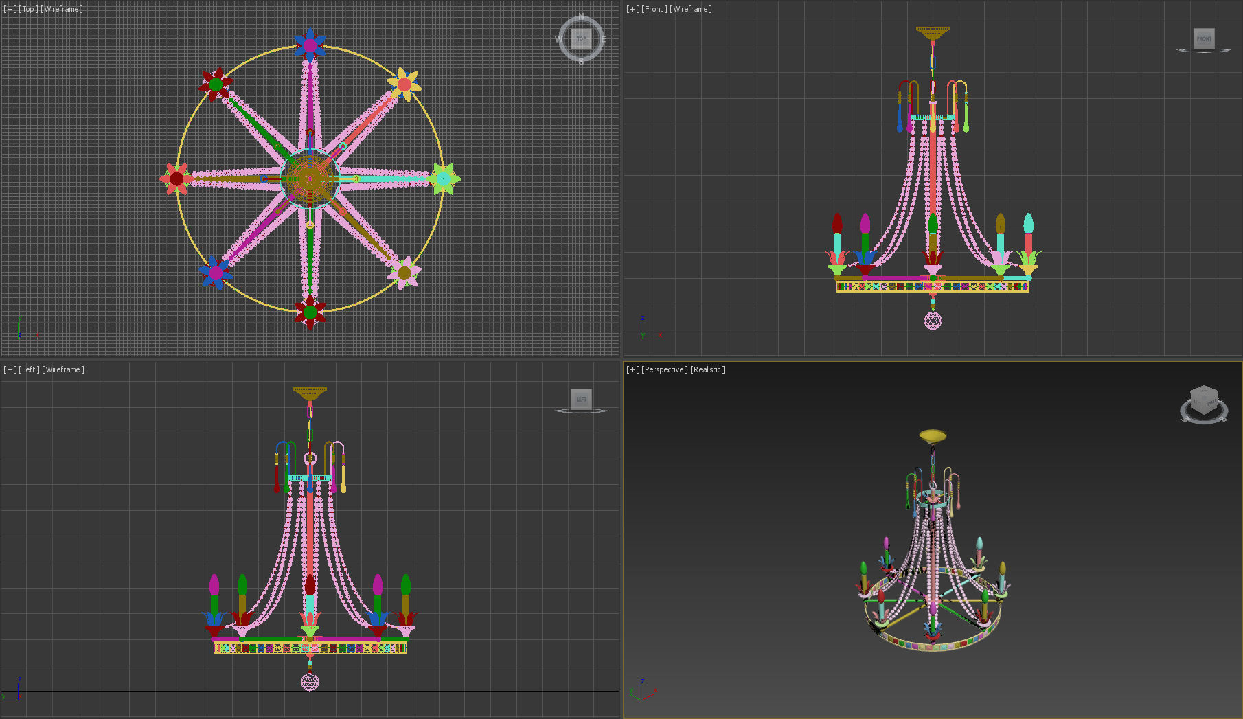 Louis Chandelier 3D model_8