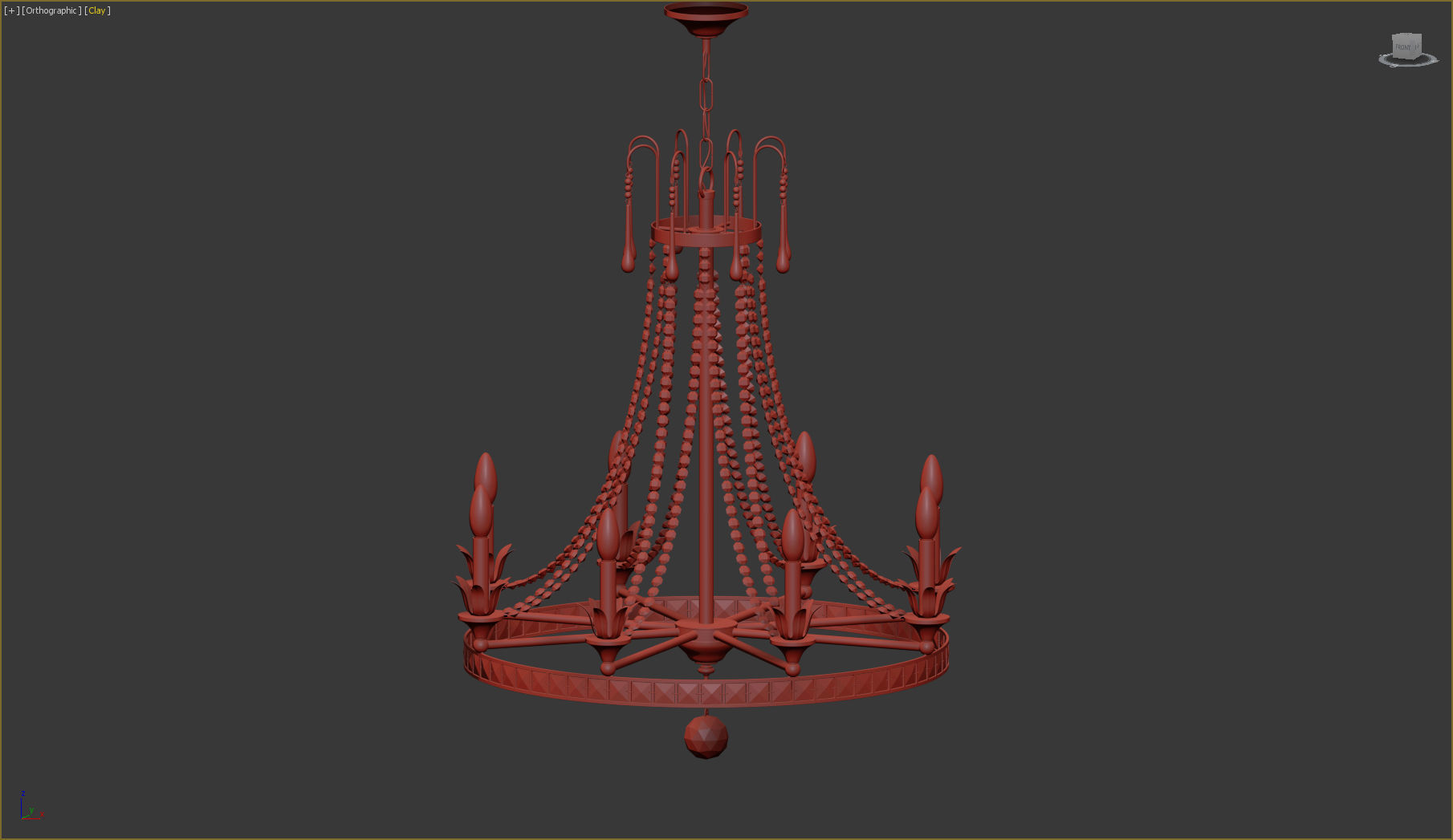 Louis Chandelier 3D model_2