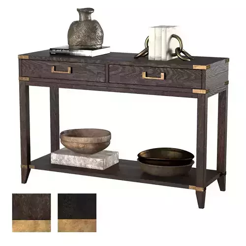 CAYDEN CAMPAIGN 2-DRAWER CONSOLE TABLE dark