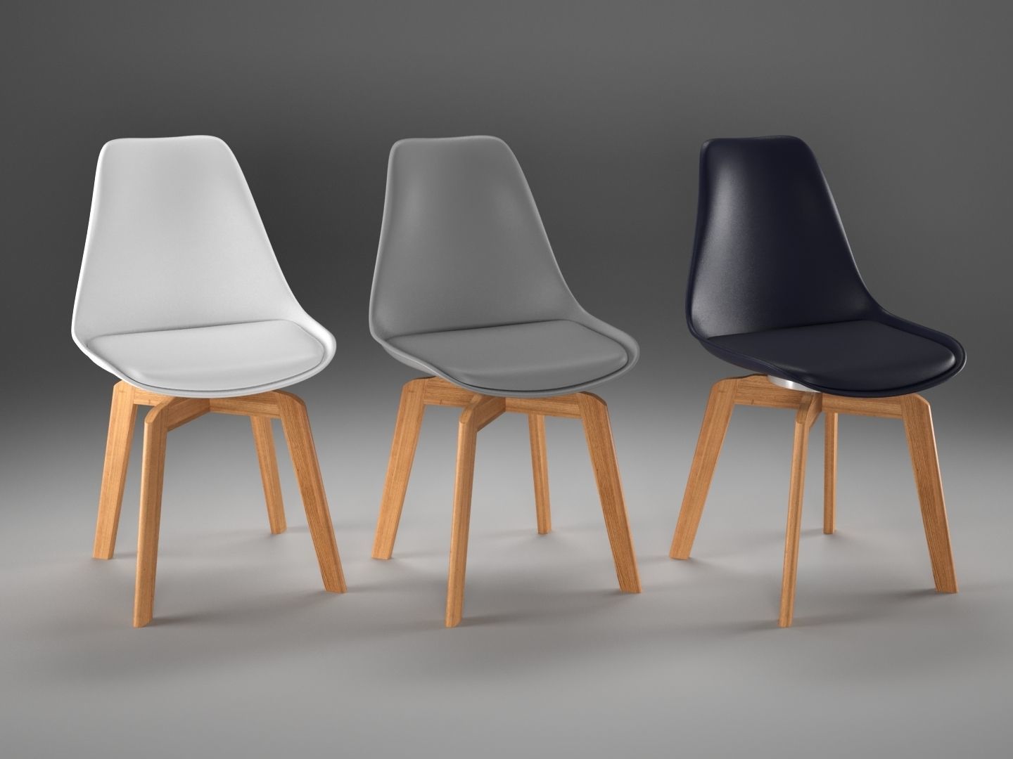 Modern Table Chair Lamp Set  3D model_4