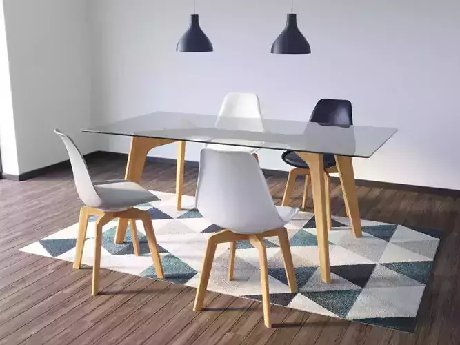 Modern Table Chair Lamp Set 