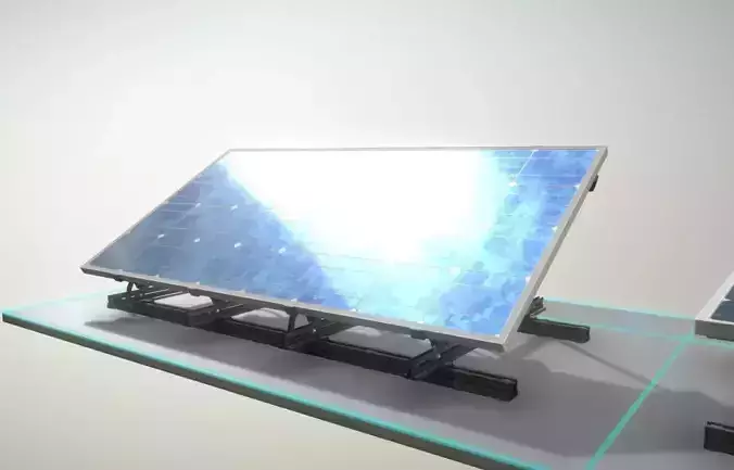 Solar Panel 4x8 - Rigged Low-poly 3D model