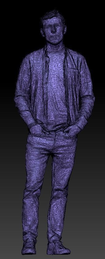 Stylish man in a plaid shirt 23 Low-poly 3D model_3