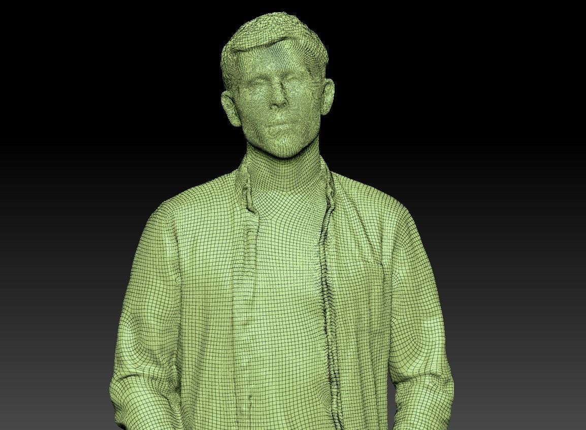 Stylish man in a plaid shirt 23 Low-poly 3D model_6