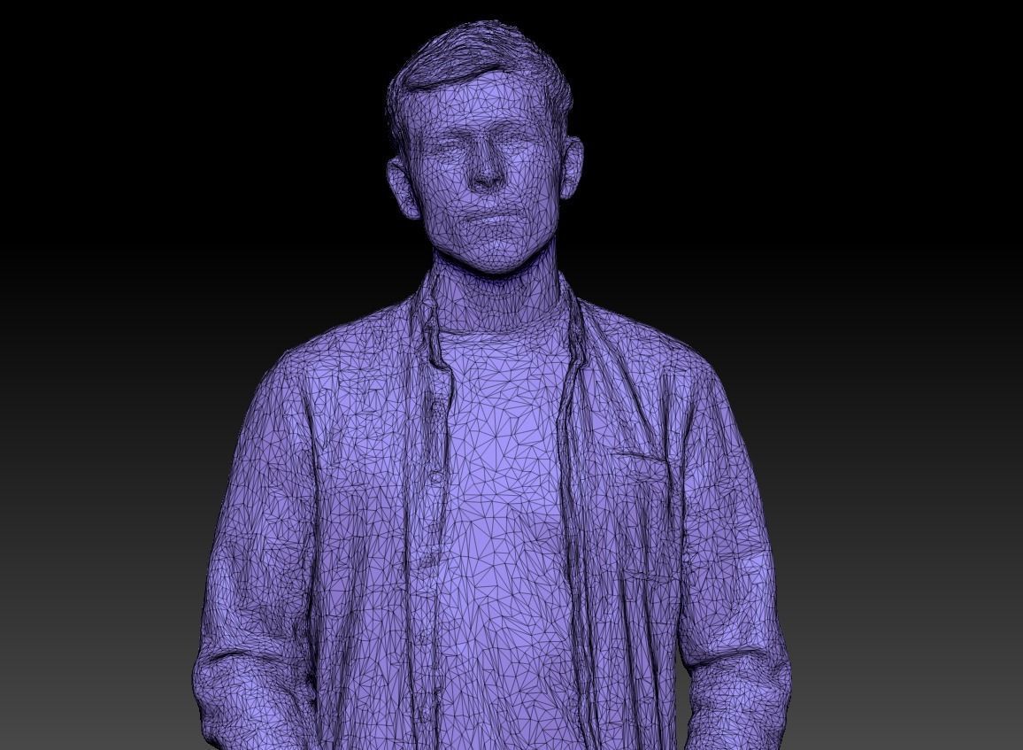 Stylish man in a plaid shirt 23 Low-poly 3D model_4