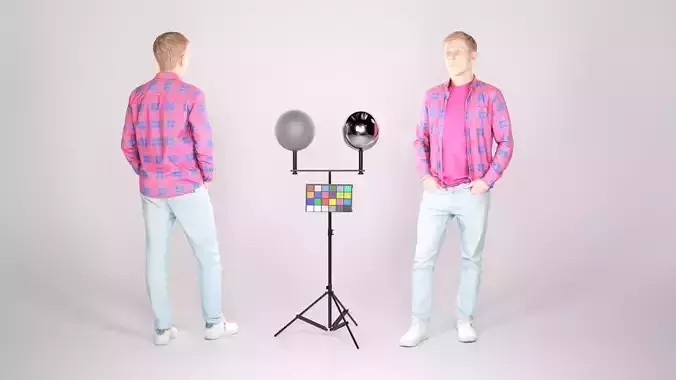 Stylish man in a plaid shirt 23 Low-poly 3D model