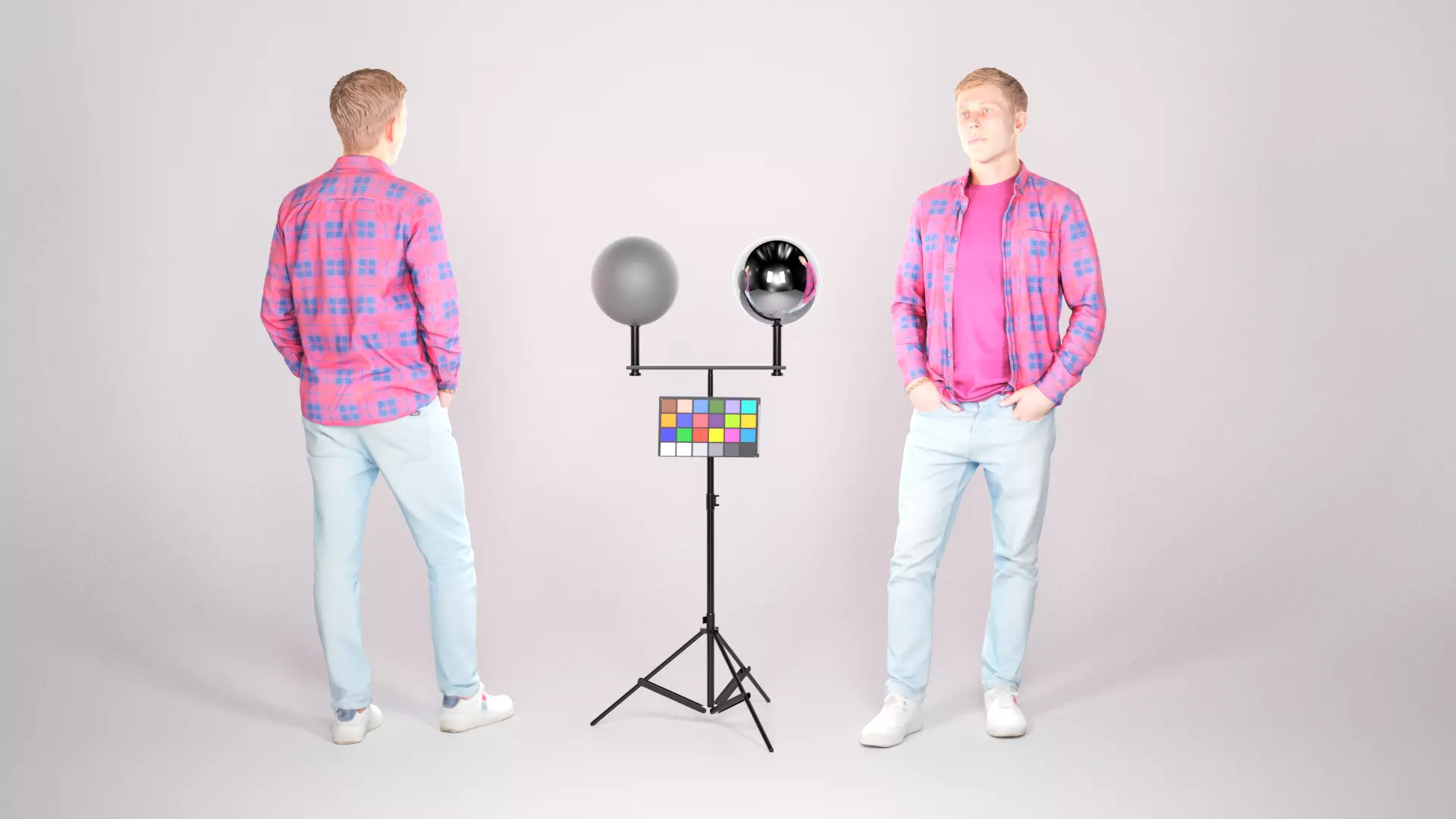 Stylish man in a plaid shirt 23 Low-poly 3D model_0
