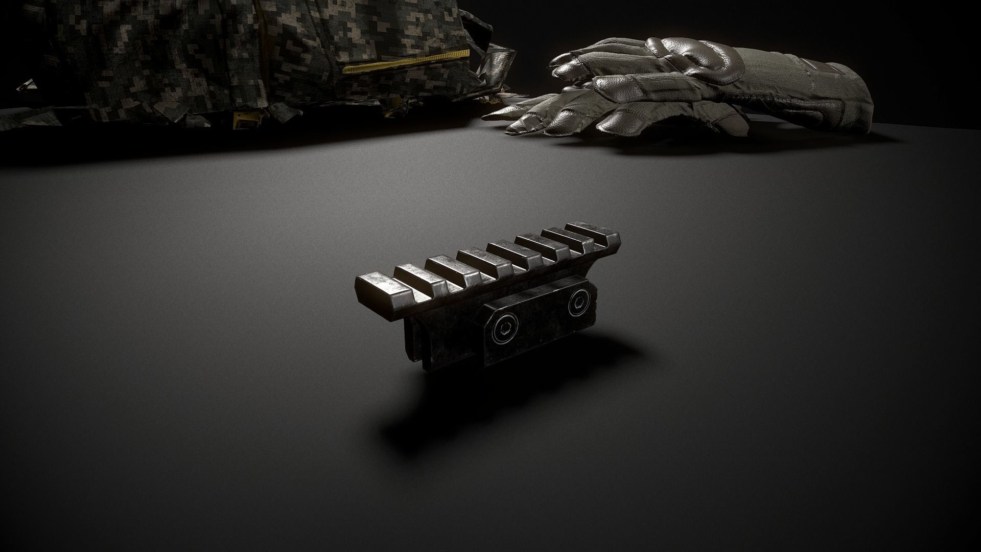 Ris plank and forearms AKS74U Low-poly 3D model_1