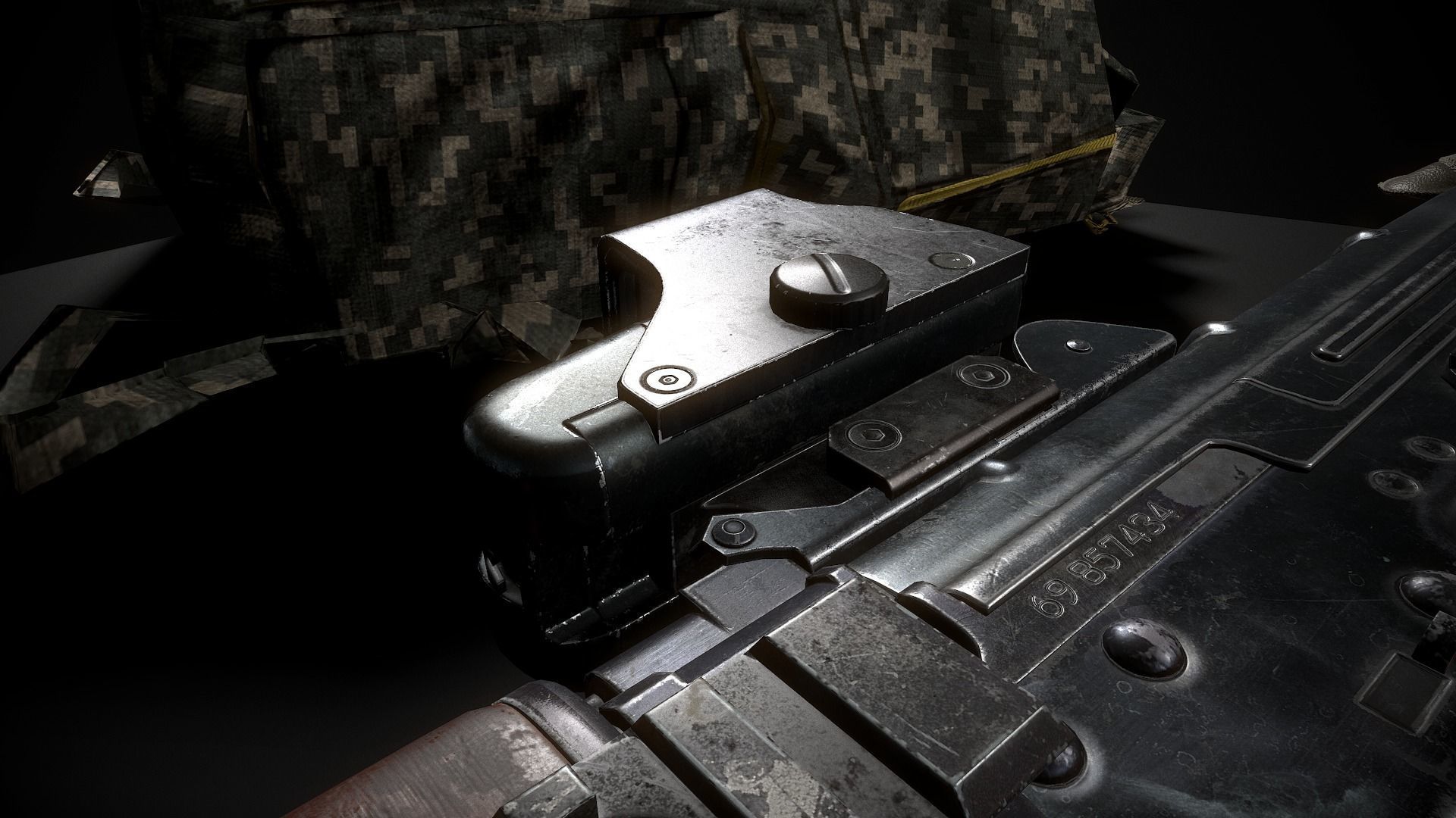 Ris plank and forearms AKS74U Low-poly 3D model_5